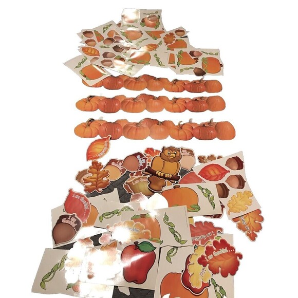 75+ Fall Halloween Thanksgiving Die Cuts Acorns Leaves Pumpkins Apples Owl VTG
